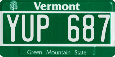 VT license plate YUP687