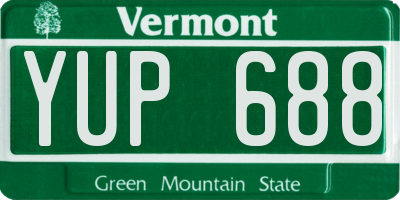VT license plate YUP688