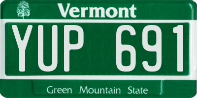 VT license plate YUP691