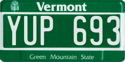 VT license plate YUP693