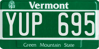 VT license plate YUP695