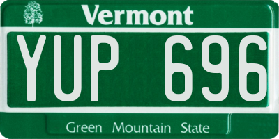 VT license plate YUP696