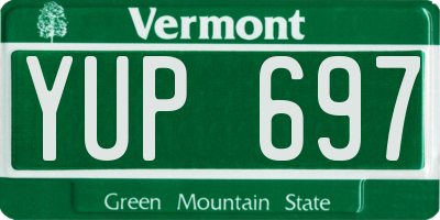VT license plate YUP697