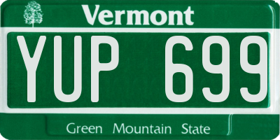 VT license plate YUP699