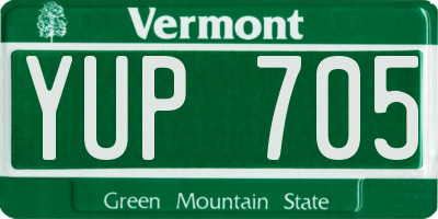 VT license plate YUP705
