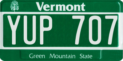 VT license plate YUP707