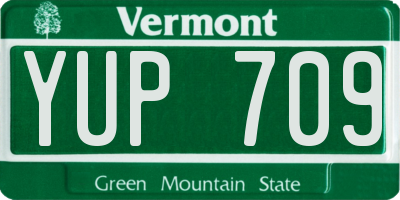 VT license plate YUP709