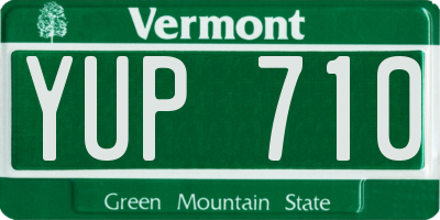 VT license plate YUP710