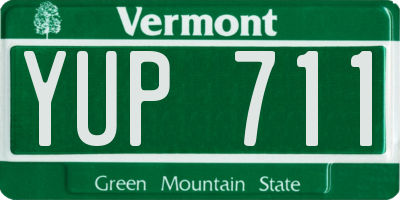 VT license plate YUP711