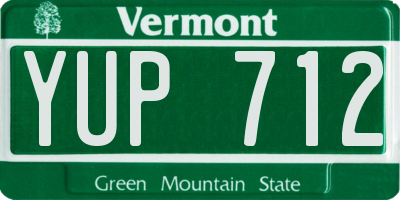 VT license plate YUP712