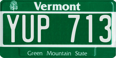 VT license plate YUP713