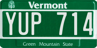 VT license plate YUP714