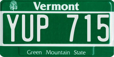 VT license plate YUP715