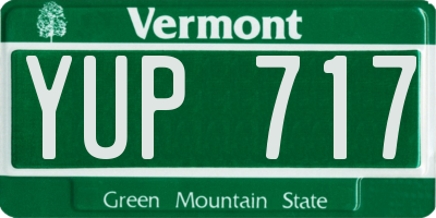 VT license plate YUP717