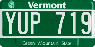 VT license plate YUP719