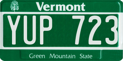 VT license plate YUP723