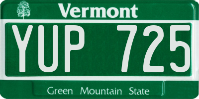 VT license plate YUP725