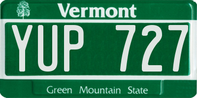 VT license plate YUP727