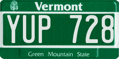 VT license plate YUP728