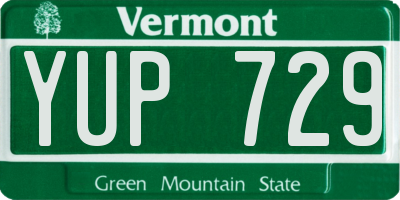 VT license plate YUP729