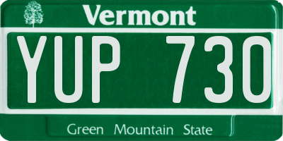 VT license plate YUP730