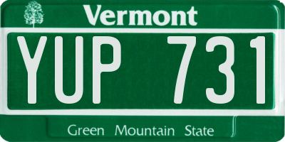 VT license plate YUP731