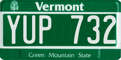 VT license plate YUP732