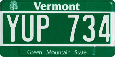 VT license plate YUP734