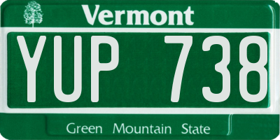 VT license plate YUP738