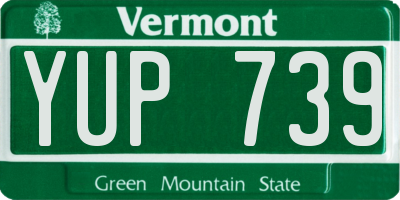VT license plate YUP739