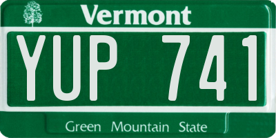 VT license plate YUP741