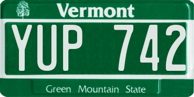 VT license plate YUP742