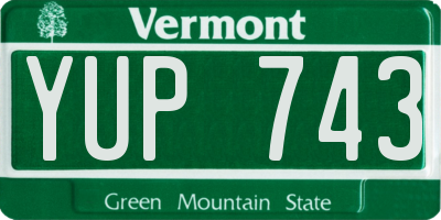 VT license plate YUP743