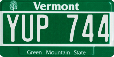 VT license plate YUP744