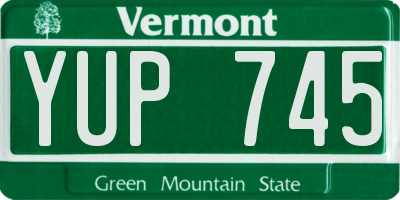 VT license plate YUP745