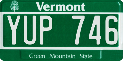 VT license plate YUP746