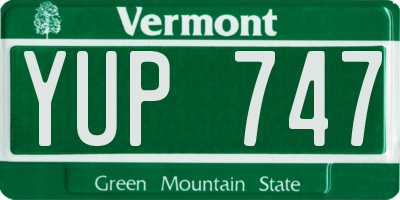 VT license plate YUP747