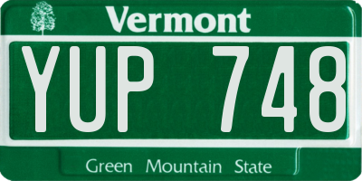 VT license plate YUP748