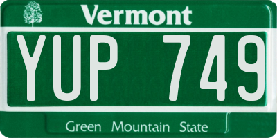 VT license plate YUP749