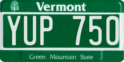 VT license plate YUP750