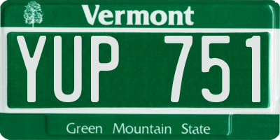 VT license plate YUP751