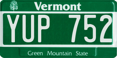 VT license plate YUP752