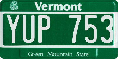 VT license plate YUP753