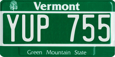 VT license plate YUP755