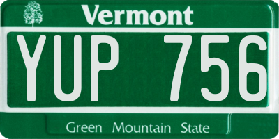 VT license plate YUP756