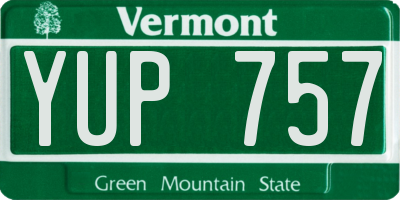 VT license plate YUP757
