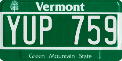 VT license plate YUP759