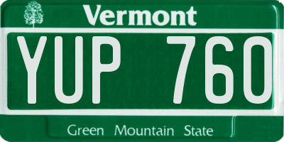 VT license plate YUP760