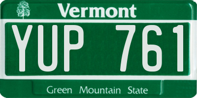VT license plate YUP761