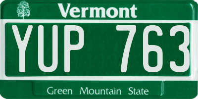 VT license plate YUP763
